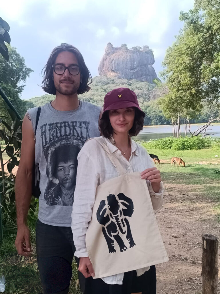 couple infront of sigiriya couple infront of sigiriya